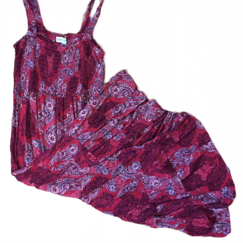 Knox Rose Red Paisley Boho Dress